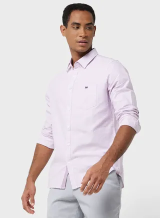 Thomas Scott Men Purple Smart Slim Fit Opaque Casual Shirt 