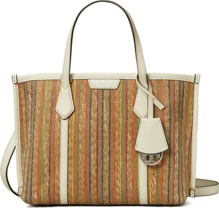 Small Perry Stripe Raffia Tote