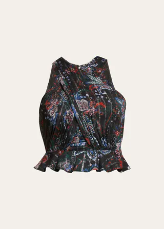 Kailani Printed Halter Crop Top