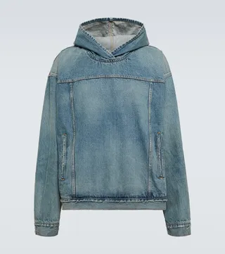 Denim pullover jacket