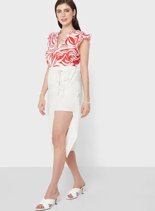 High Waist Wrap Skirt 
