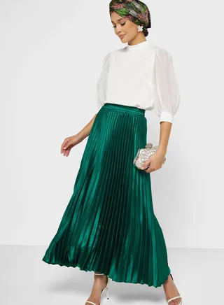 A-Line Pleated Skirt 