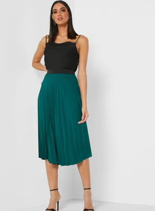 Pleated Midi Skirt 
