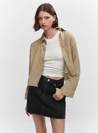 High Waist Denim Mini Skirt 