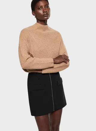Zip Detail Mini Skirt 