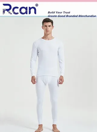 2 Piece Men's Round Neck Thermal Underwear Set Winter Pajamas Lightweight Slim Fitting Long Sleeved T-Shirt and Long Pants Lining Basic Layer Bottoming Shirt Plus Size 
