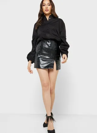 Side Slit Mini Skirt 