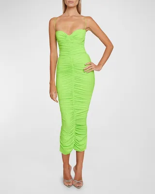 Everett Ruched Bustier Midi Dress