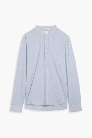 Striped cotton-blend shirt