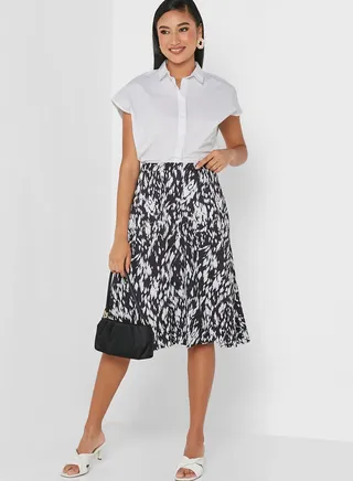 Printed Midi Skirt 