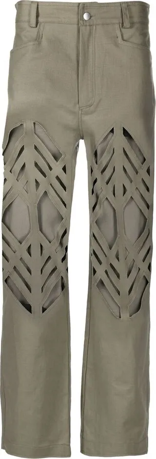 Laser-Cut Straight-Leg Trousers