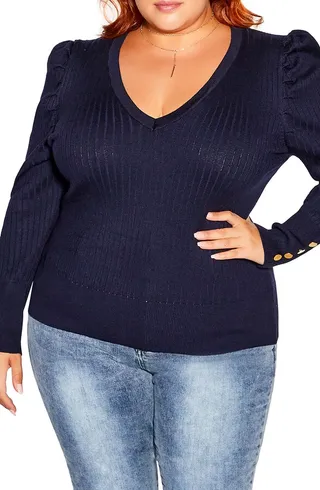 Rebel Rock Ribbed V-Neck Sweater