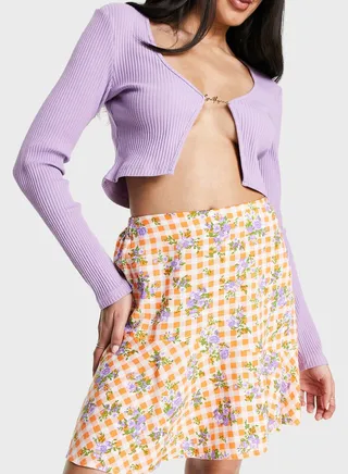 High Waist Printed Skirt 