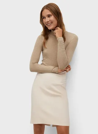 High Waist Seam Detail Skirt 