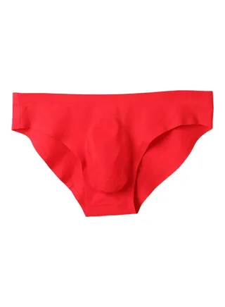 Solid U Convex Low Rise Briefs Red 