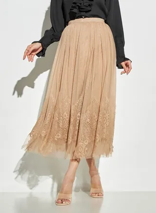 2Xtremz Lace Detail Skirt with Elasticated Waistband 