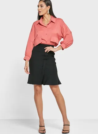 Scuba Flared Skirt 
