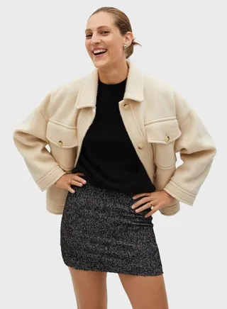 Textured Mini Skirt 