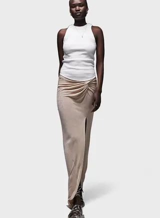 Front Twisted Maxi Skirt 