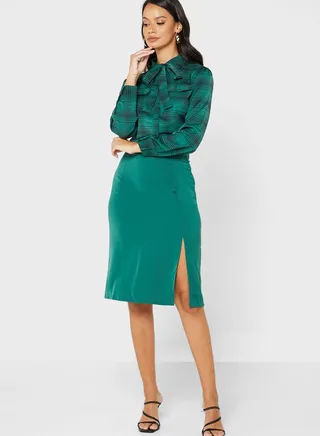 Slit Pencil Skirt 