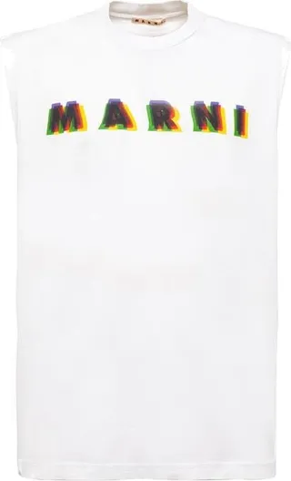 Marni Logo Printed Sleeveless Shirt