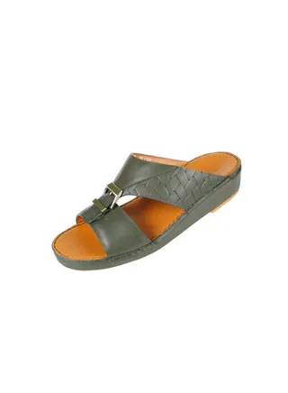 008-3509 Barjeel Mens Arabic Sandals  BSP1-04 Olive 