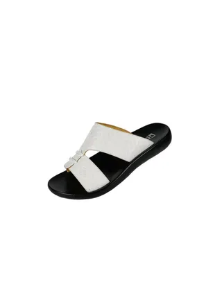 008-3552 Barjeel Mens Arabic Sandals 63073 White 