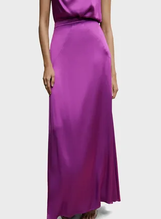 High Waist Satin Skirt 