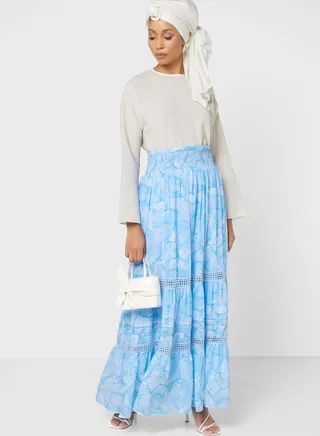 Printed A-Line Skirt