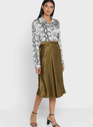 High Waist A-Line Skirt 
