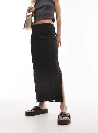 Lace Detail Maxi Skirt 