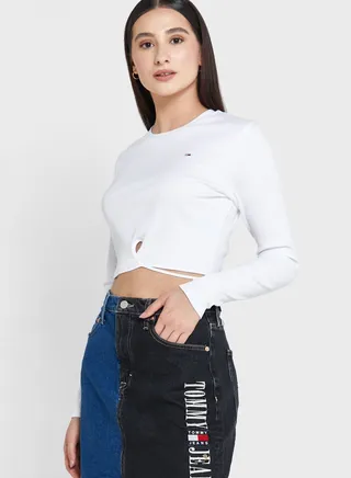Tie Detail Knitted Crop Top