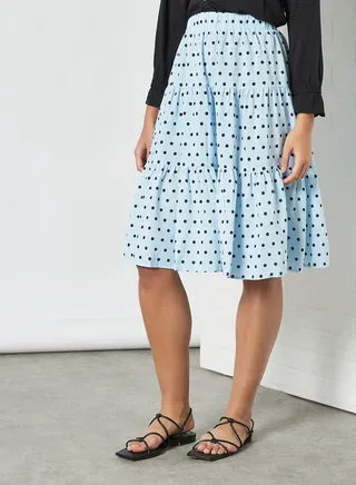 Stylish Casual Skirt Blue/Black 