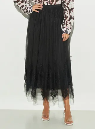 2Xtremz Lace Detail A-line Skirt with Elasticised Waistband 