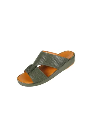 008-3505 Barjeel Mens Arabic Sandals  BSP1-01 Olive 