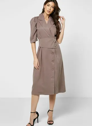 Double Breasted Button Down Dress