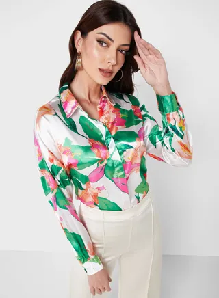 Printed Button Down Shirt