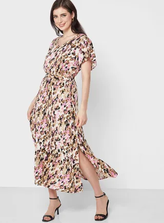 Printed High Waist Maxi Skirt 