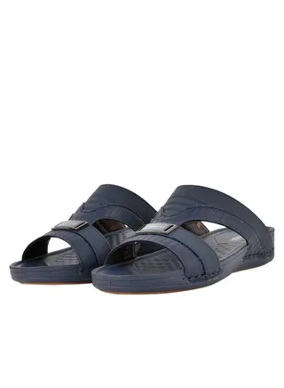Mens Patterned Strap Arabic Sandals Navy 