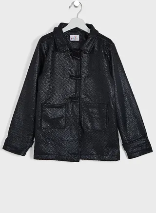 Woolen Coat With Button Loops 