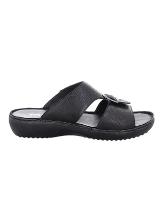 Textured Arabic Sandals Black 