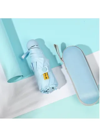 Foldable Sun Umbrella Capsule Umbrella for Women, Dual-use Umbrella for Sun and Rain, Portable and Compact 