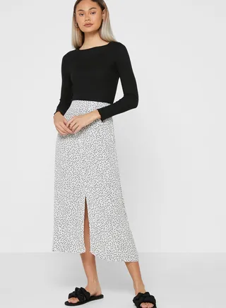 Button Down Midi Skirt 