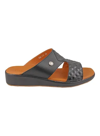 Textured Arabic Sandals Black 