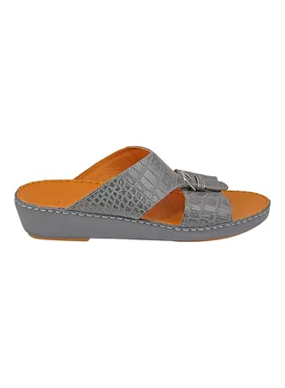 Croc Effect Sandals Grey 