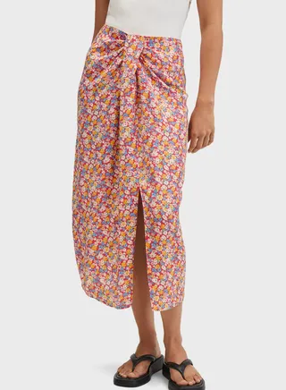 Printed Front Slit Skirts 
