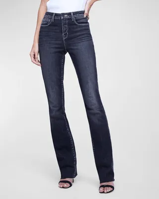 Ruth High Rise Straight Raw Hem Jeans