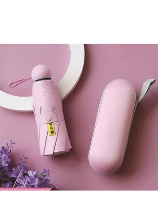 M MIAOYAN Pocket Capsule Sunny Umbrella Dual-purpose Small Portable Sunshade Sunscreen Sunscreen Anti-ultraviolet Belt Box 