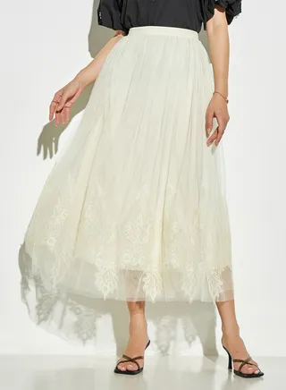 2Xtremz Lace Detail Skirt with Elasticated Waistband 