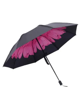 8-Bone Folding Sun Umbrella Black 